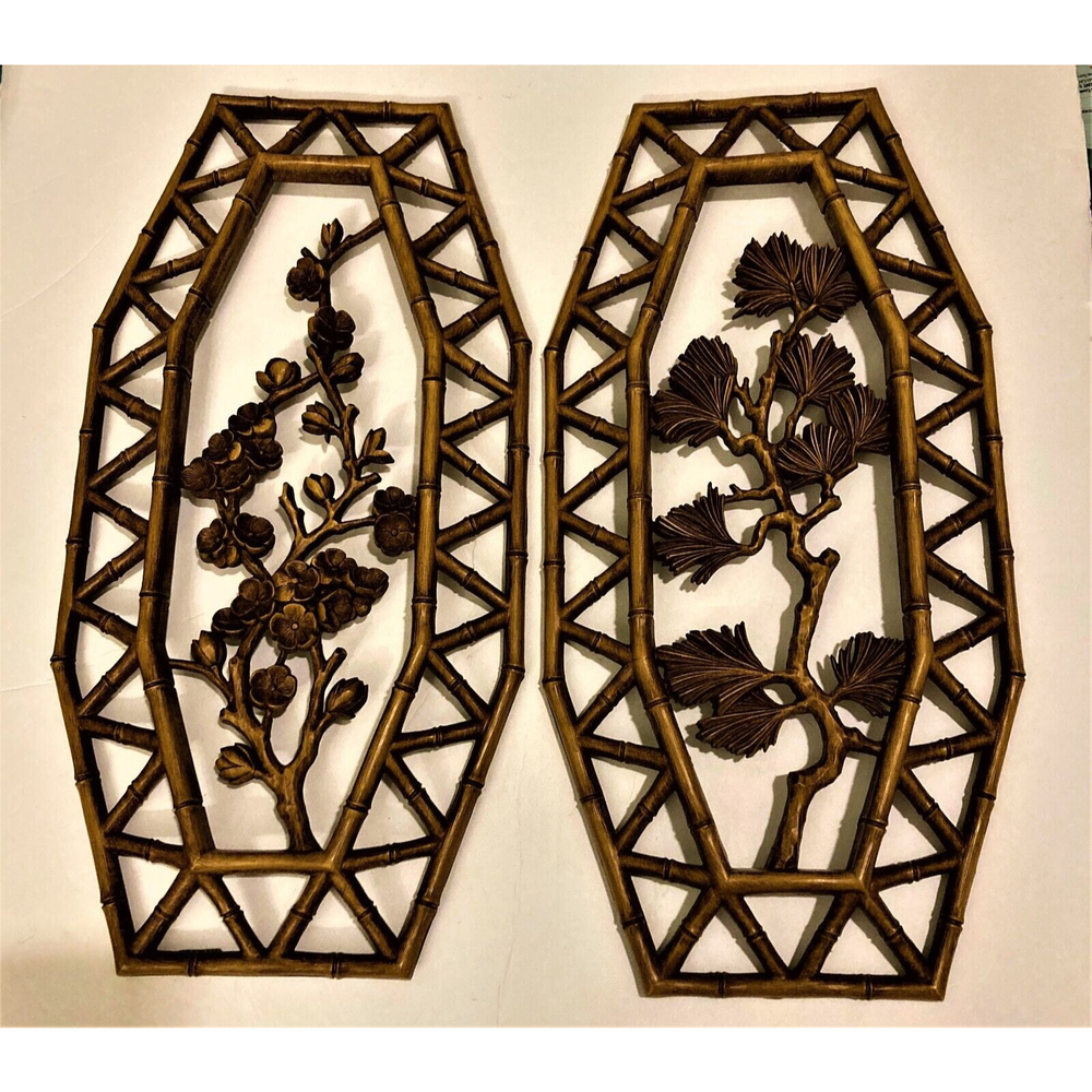 HomeCo Faux Bamboo Wall Hanging Accents 16" X 8"